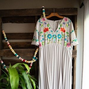 ASOS DESIGN Maternity pleated embroidered maxi